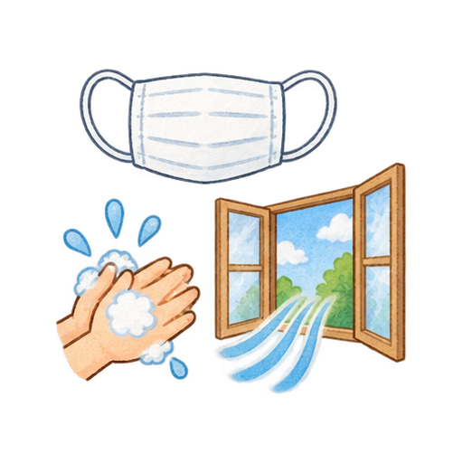 インフルエンザ予防のイラスト