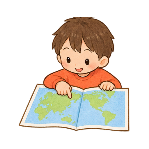 社会科の地図のイラスト