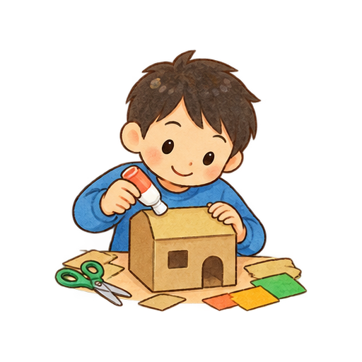 図工の工作のイラスト