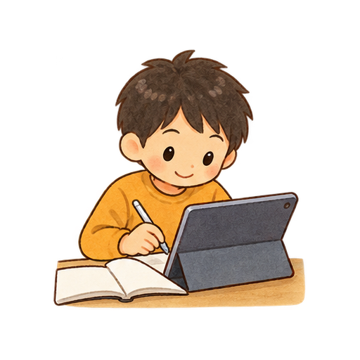 タブレット学習のイラスト