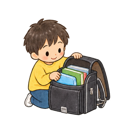 忘れ物チェックのイラスト