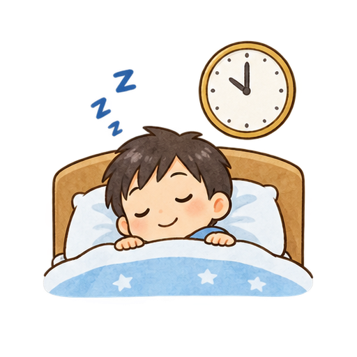 早寝早起きのイラスト