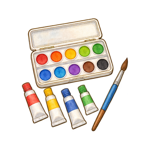 絵の具セットのイラスト
