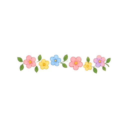 花のラインのイラスト
