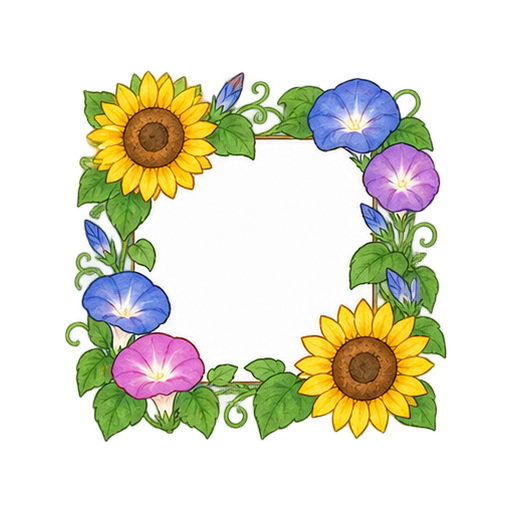 夏の枠のイラスト