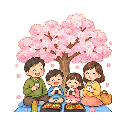 お花見のイラスト