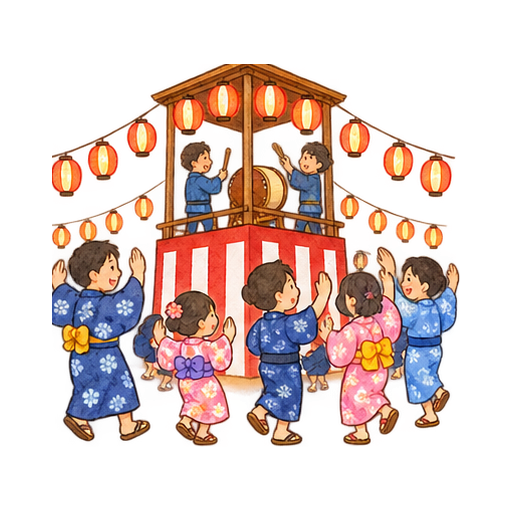 盆踊りのイラスト