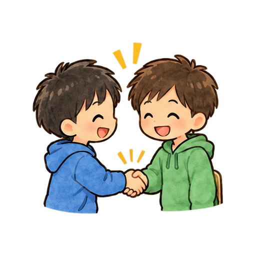 仲直りの握手のイラスト