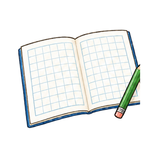 漢字練習帳のイラスト