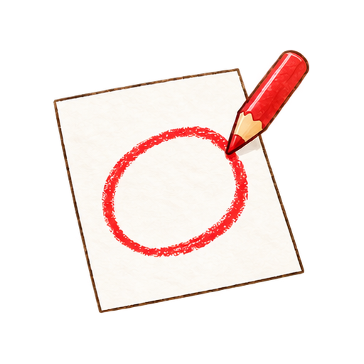 丸つけのイラスト