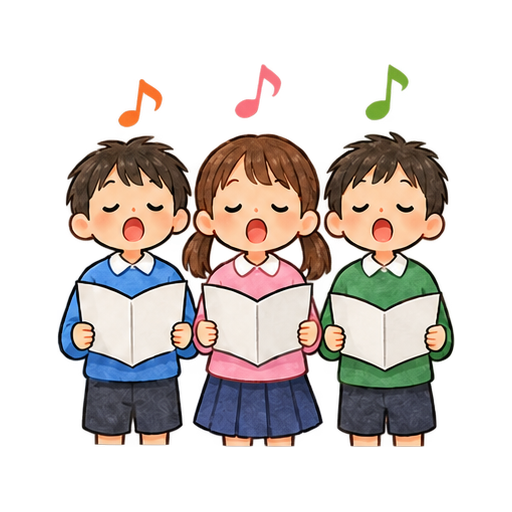 合唱する子どものイラスト