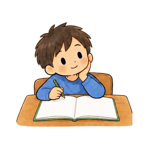 学習のふり返りのイラスト