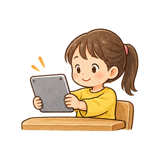 タブレットとの距離のイラスト