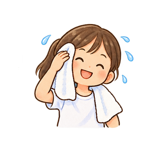 汗ふきタオルのイラスト