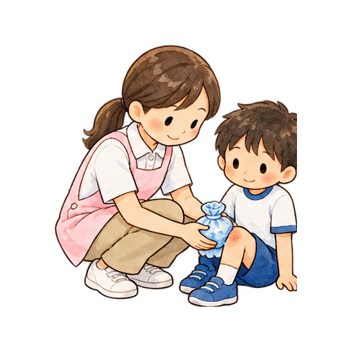冷やして手当のイラスト