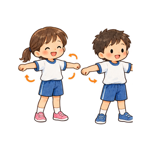 運動前の準備体操のイラスト