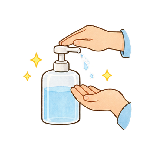 手指消毒のイラスト