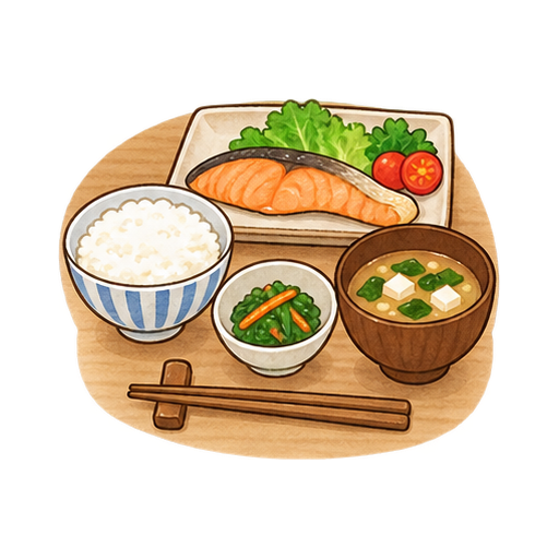 栄養バランスのよい食事のイラスト