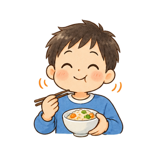 よくかんで食べるのイラスト