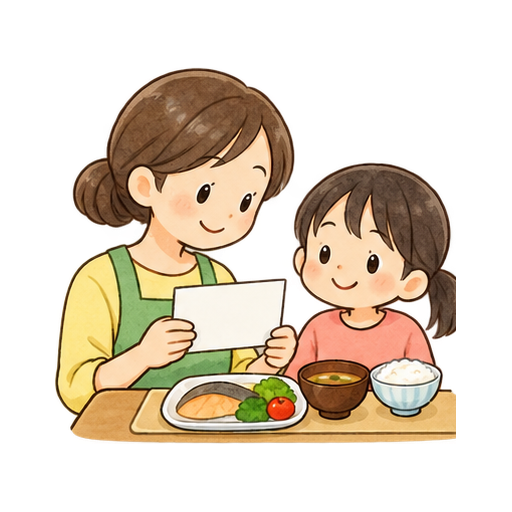 食物アレルギーの確認のイラスト