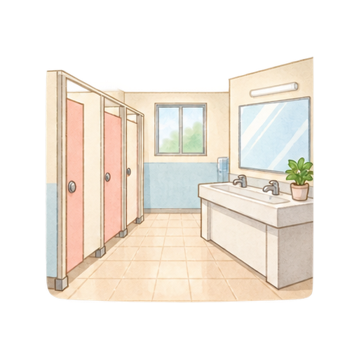 学校のトイレを清潔にのイラスト