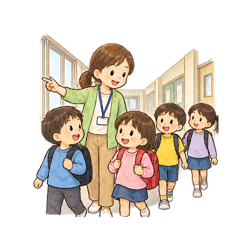 学校探検のイラスト