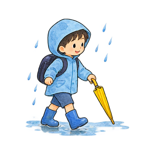 傘の安全な持ち方のイラスト