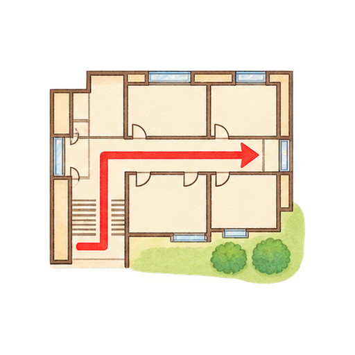 避難経路図のイラスト