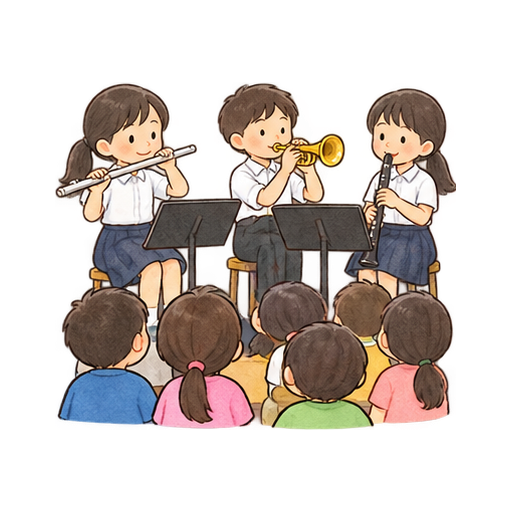 音楽鑑賞会のイラスト