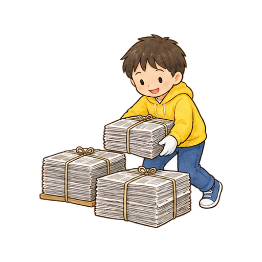古紙回収のイラスト