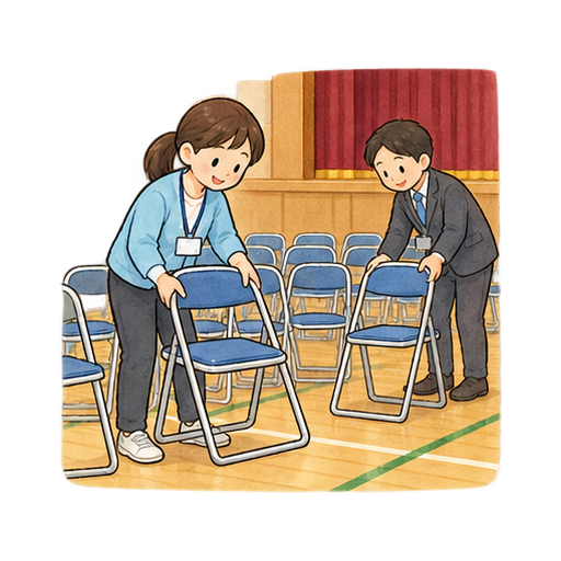 学校行事の準備のイラスト
