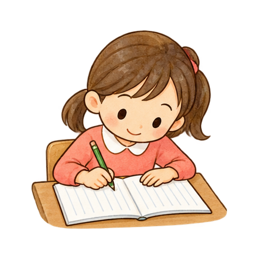 作文を書く子どものイラスト