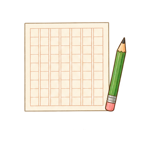 原稿用紙と鉛筆のイラスト