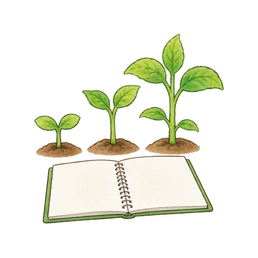 植物の成長記録のイラスト