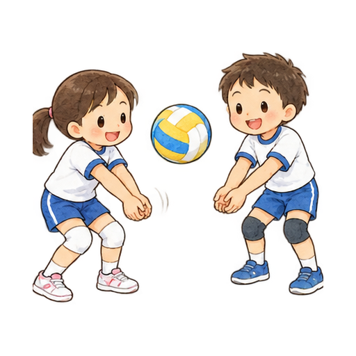 バレーボールのパスのイラスト