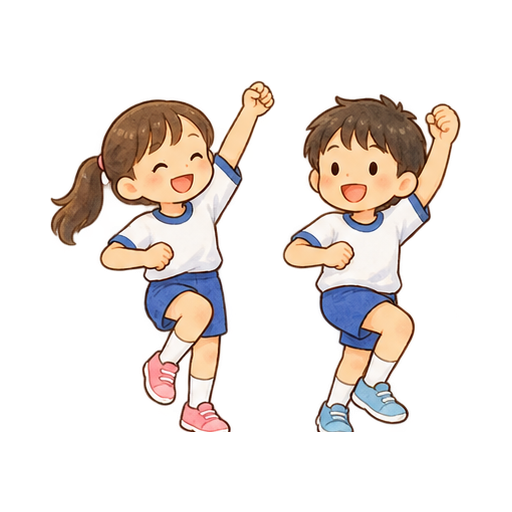 ダンスを練習する子どものイラスト
