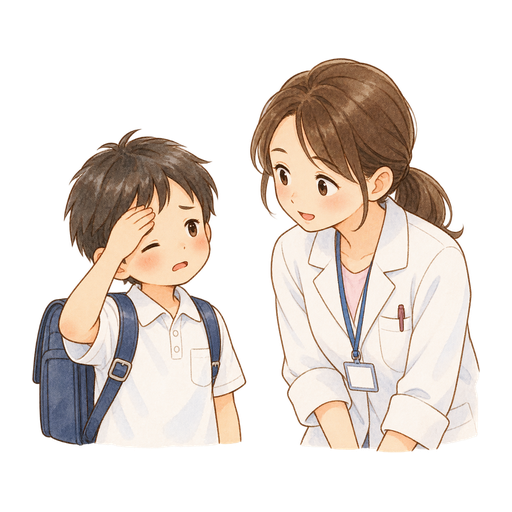頭痛を伝える子どものイラスト