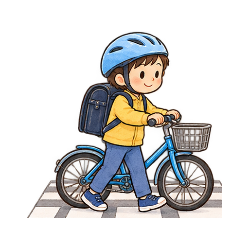 自転車の横断歩道のイラスト
