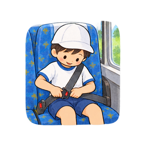バスのシートベルトのイラスト