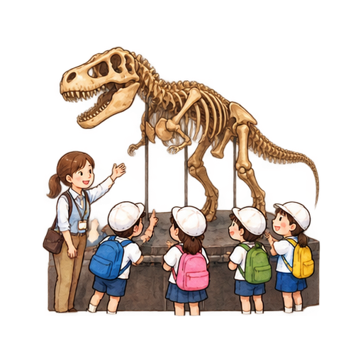 博物館見学のイラスト