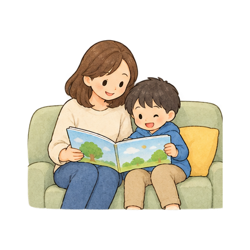 親子読書のイラスト