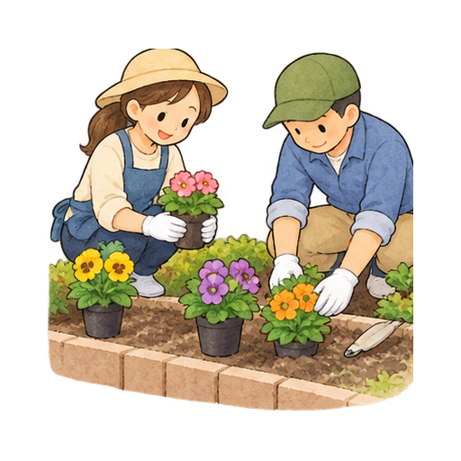 PTAの花壇づくりのイラスト
