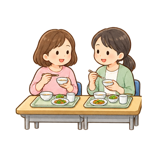 給食試食会のイラスト