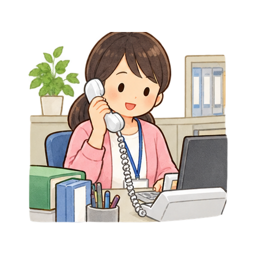 先生からの電話連絡のイラスト