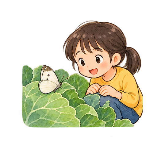 モンシロチョウの観察のイラスト