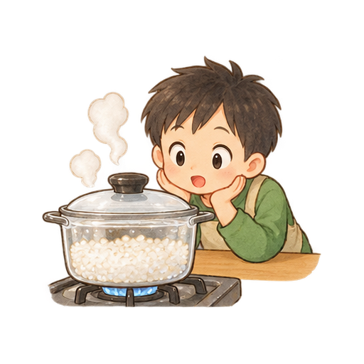 ご飯を炊くのイラスト