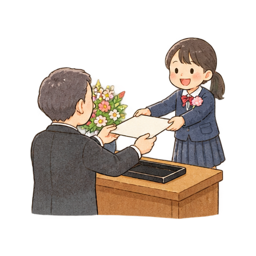 卒業証書の授与のイラスト