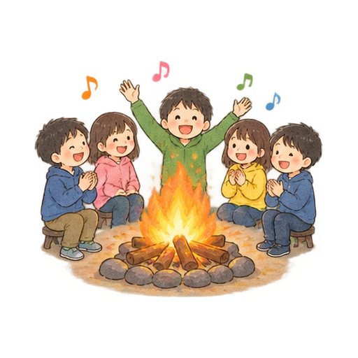 キャンプファイヤーのイラスト