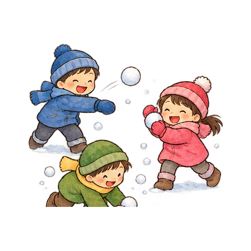 雪合戦のイラスト