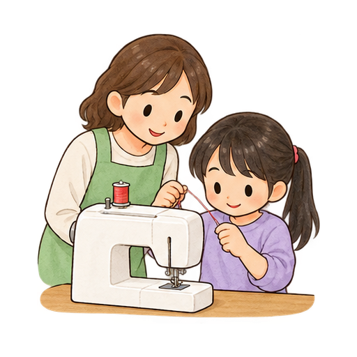 ミシンの糸通しのイラスト